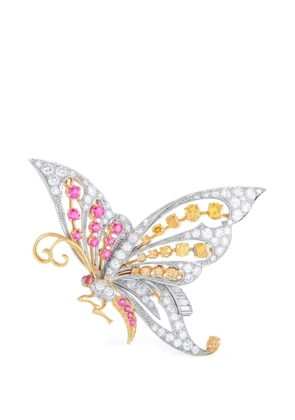 LB Exclusive ruby diamond butterfly brooch - Silver