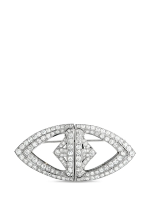 LB Exclusive diamond platinum eye-shape brooch - Silver
