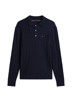 Tommy Hilfiger cable knit polo shirt - Blue