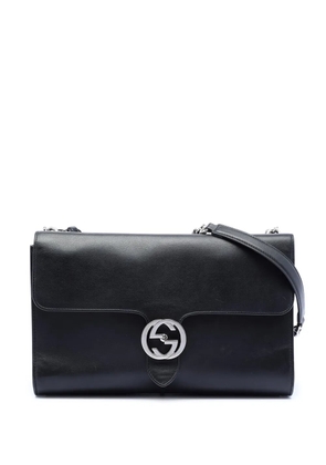 Gucci Pre-Owned 2000-2015 Medium Leather Dollar Interlocking G crossbody bag - Black