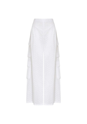 Amir Slama eyelet cargo trousers - White