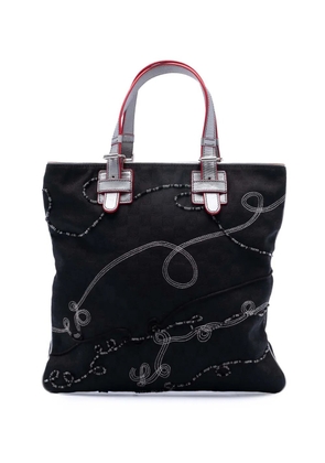 Loewe Pre-Owned 2005 Anagram Beaded Jacquard tote bag - Black
