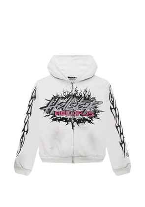 HELLSTAR printed zip-up hoodie - White