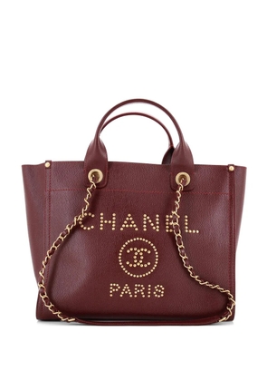 CHANEL Pre-Owned Deauville Studded Caviar Small tote bag - Red