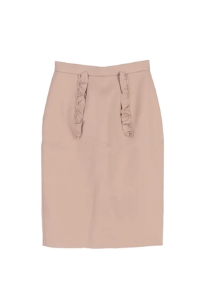 Miu Miu Pre-Owned 2023 pencil ruffle skirt - Neutrals