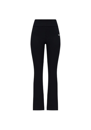 Ea7 Emporio Armani ribbed track pants - Black
