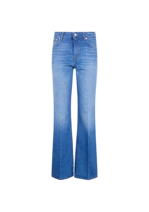 Haikure logo-patch flared jeans - Blue