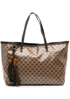 Gucci Pre-Owned 2016-2026 GG Crystal Peggy Braided tote bag - Brown