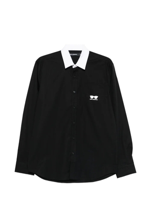 Karl Lagerfeld contrasting collar pocket shirt - Black