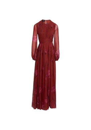 Giambattista Valli pleated floral-print maxi dress - Red