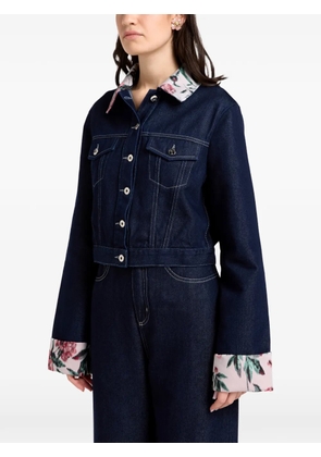 Marques'Almeida floral-trim jacket - Blue