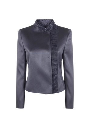 Giorgio Armani mandarin-collar jacket - Grey