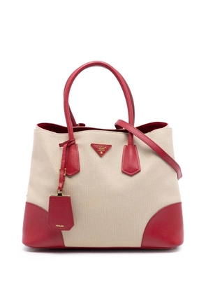 Prada Pre-Owned 2010-2025 Large Canapa and Saffiano Double satchel - Brown