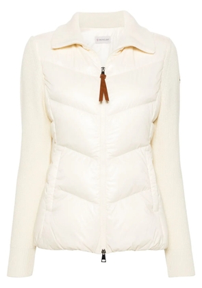 Moncler padded zip-up cardigan - White