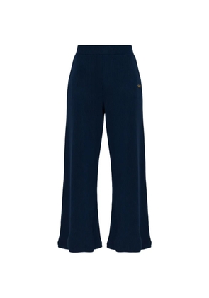 Ea7 Emporio Armani ribbed logo-plaque track pants - Blue