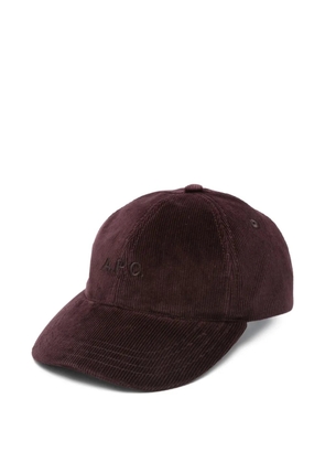 A.P.C. Charlie corduroy baseball cap - Red