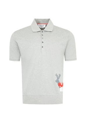 Thom Browne reindeer-detail polo shirt - Grey