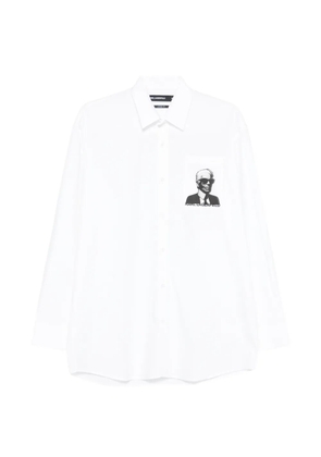 Karl Lagerfeld portrait casual shirt - White