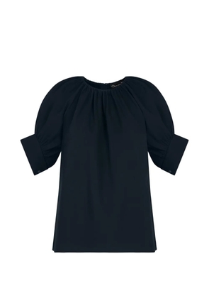 Oscar de la Renta gathered silk georgette blouse - Blue