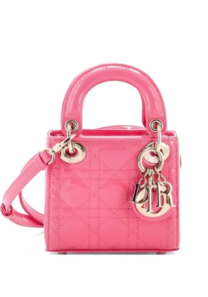 Christian Dior Pre-Owned Lady Dior Bag Cannage Quilt Patent Micro crossbody bag - Pink