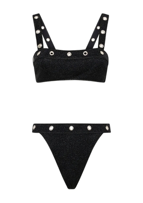 Oséree Lumière crystal-studs bikini - Black