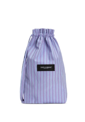 Dolce & Gabbana striped drawstring shoulder bag - Blue
