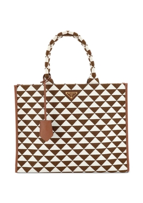 Prada Pre-Owned Symbole Shopper Jacquard Large tote bag - Brown