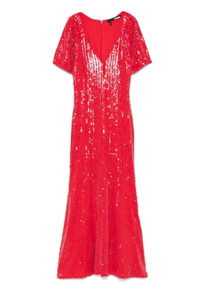 ROTATE BIRGER CHRISTENSEN sequins V-neck midi dress - Red