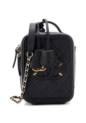 CHANEL Pre-Owned Filigree Vertical Vanity Case Quilted Caviar crossbody bag - Black