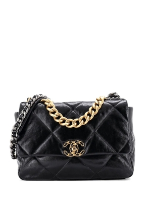 CHANEL Pre-Owned 19 Flap Bag Quilted Leather Large crossbody bag - Black