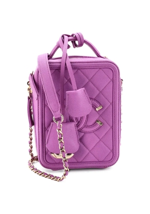 CHANEL Pre-Owned Filigree Vertical Vanity Case Quilted Caviar crossbody bag - Purple