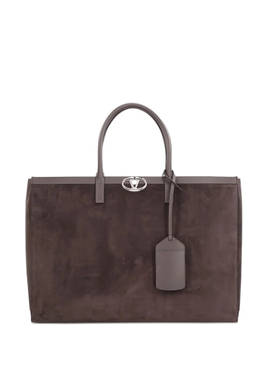 Valentino Garavani VLogo suede tote bag - Brown