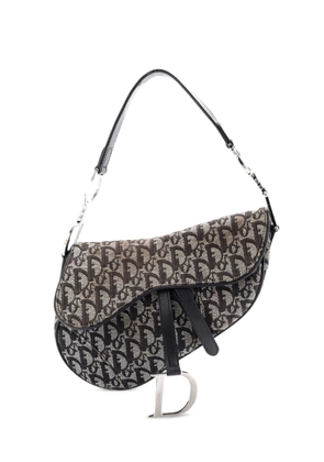 Christian Dior Pre-Owned Vintage Saddle Bag Diorissimo Canvas Medium shoulder bag - Black