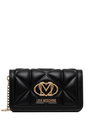 Love Moschino mini quilted chain-strap cross body bag - Black