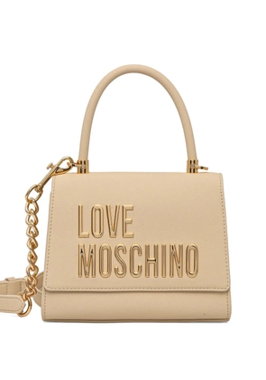Love Moschino logo-plaque chain tote bag - Neutrals
