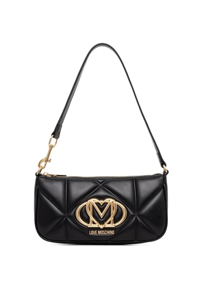 Love Moschino quilted logo-plaque tote bag - Black
