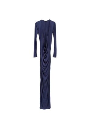 Atlein V-neck draped maxi dress - Blue