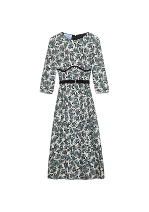 Prada printed pongé dress - Neutrals