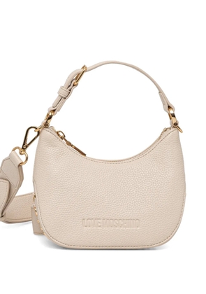 Love Moschino embossed-logo shoulder bag - Neutrals