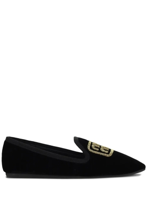 Miu Miu embroidered-logo slippers - Black