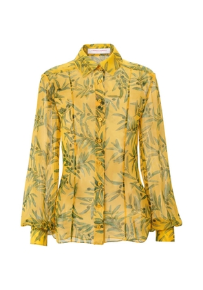 Carolina Herrera olive branch-print shirt - Yellow