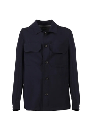 BRANDO buttoned flap-pocket overshirt - Blue