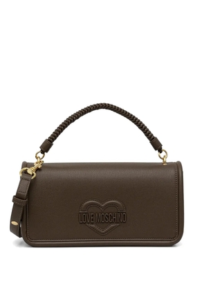 Love Moschino embossed-heart braided cross body bag - Brown