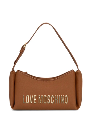 Love Moschino logo-plaque tote bag - Brown