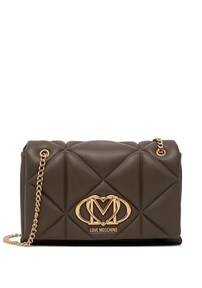 Love Moschino quilted chain-strap cross body bag - Brown