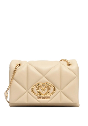 Love Moschino quilted chain cross body bag - Neutrals