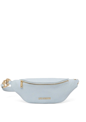 Love Moschino logo-plaque zip belt bag - Blue