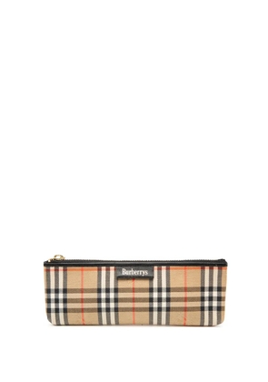 Burberry Pre-Owned 20th Century Haymarket Check Canvas Pencil Case - Brown
