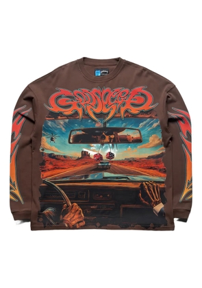 GODSPEED On The Run graphic long-sleeve sweatshirt - Brown