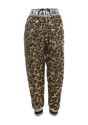 Dolce & Gabbana Pre-Owned sequin-leopard trousers - Black